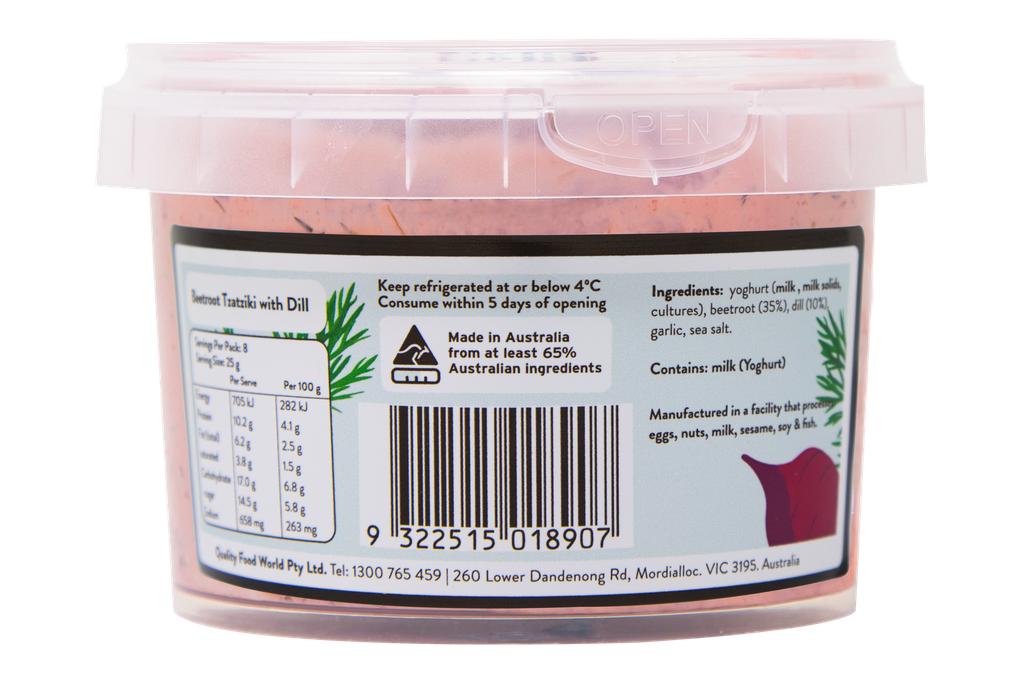 2508907 Fifya Beetroot Tzatziki With Fresh Dill Dip Gf 250G-BACK.webp