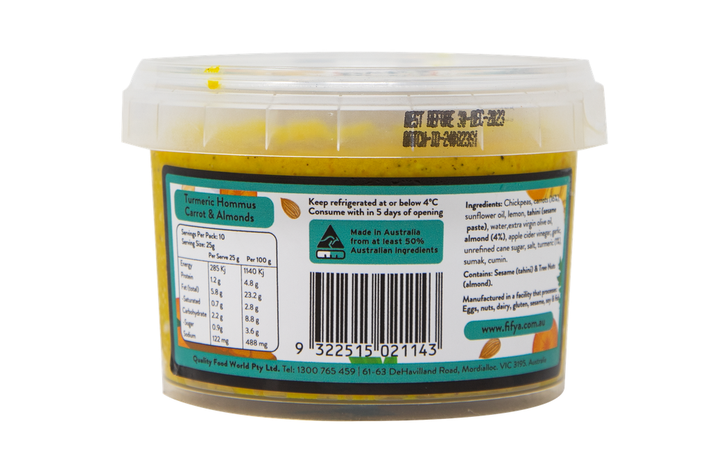 2501143 Fifya Plant Based Turmeric Hommus With Carrot & Almond Gf Df 250G-BACK.webp