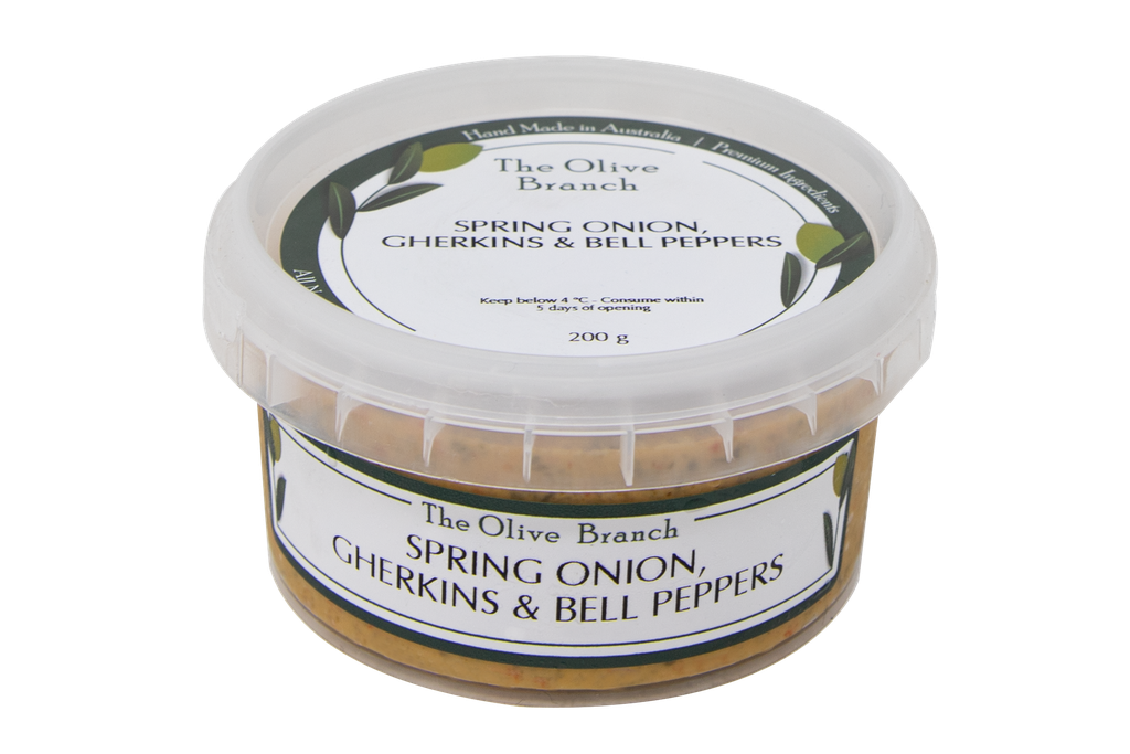 200200 Olive Branch Spring Onion, Gherkins & Bell Peppers 200G-ANGLE.webp