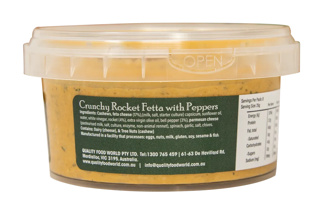 2008878 OB Crunchy Rocket fetta w peppers 200g-Back 2.webp