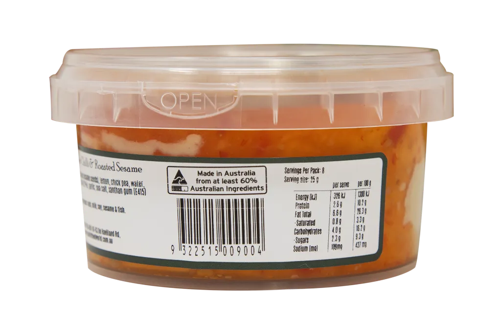 2009004 Olive Branch Sweet Chilli & Roasted Sesame Hommus 200G-Back 1.webp