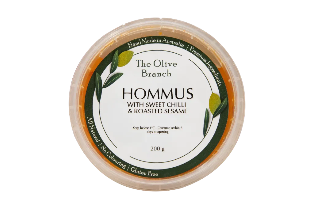 2009004 Olive Branch Sweet Chilli & Roasted Sesame Hommus 200G-Top.webp