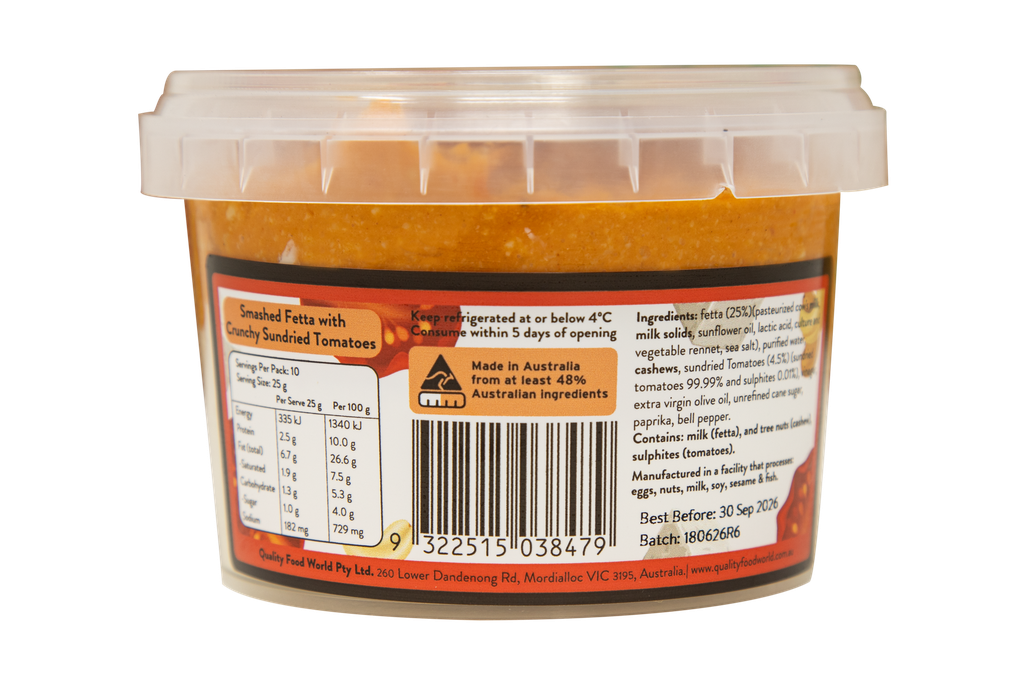 2508479 Fifya Smashed Fetta w. Crucnhy sundried tomato 250g-Back.webp