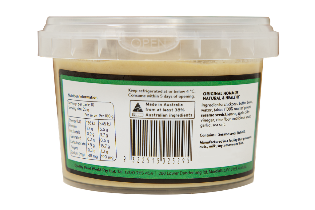 2505295 Fifya PB Original hommus natural healthy 250g-Back.webp