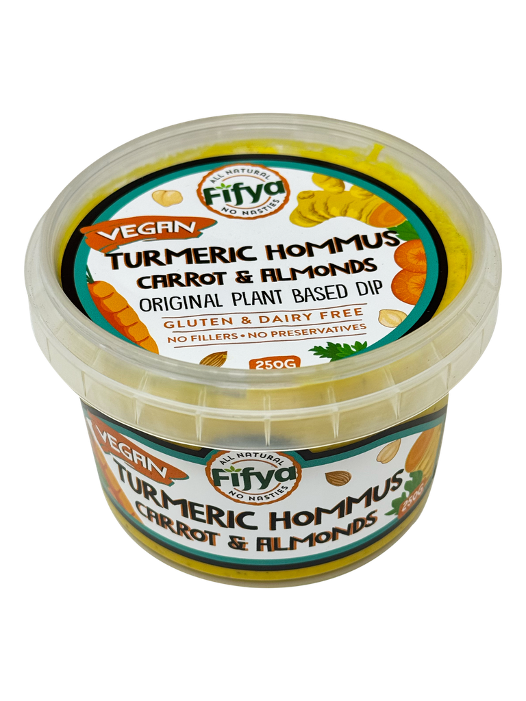 2501143 Fifya Plant Based Turmeric Hommus With Carrot & Almond Gf Df 250G-Angle.webp