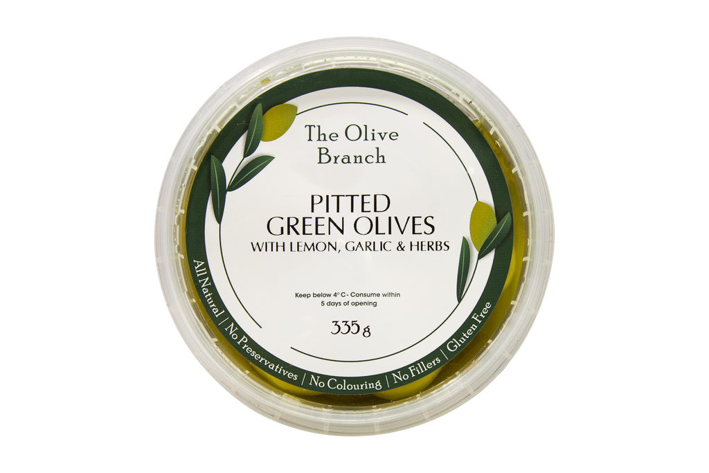 2507383 OB Pitted Green Olives w lemon, garlic & herbs 335g-TOP.webp