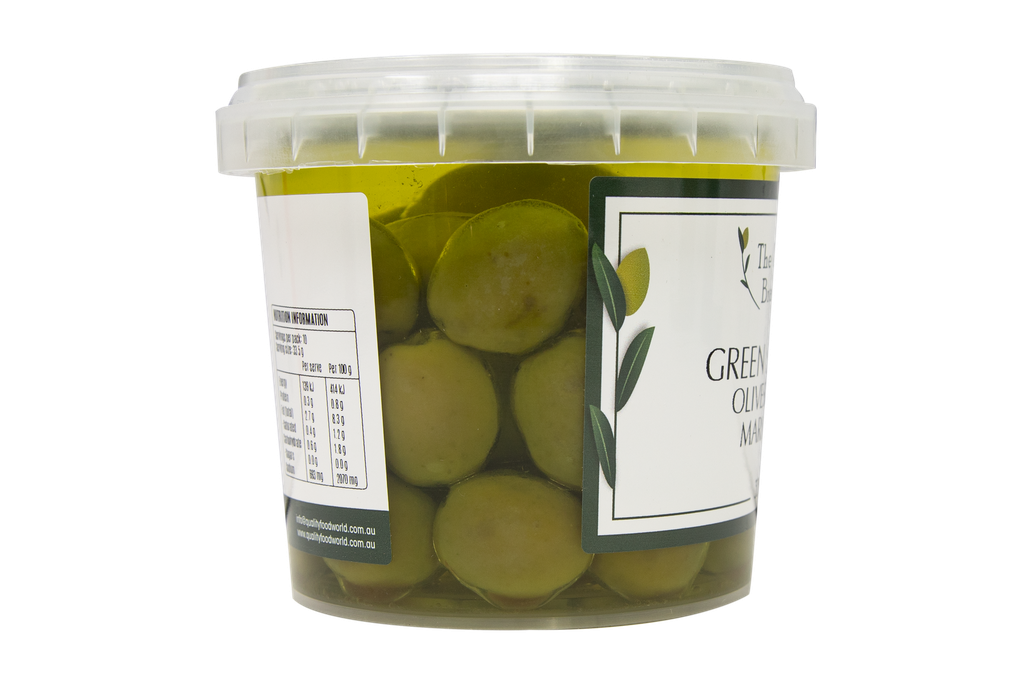 2505517 OB Green Sicilian olives in oil marinade 335g-SIDE.webp