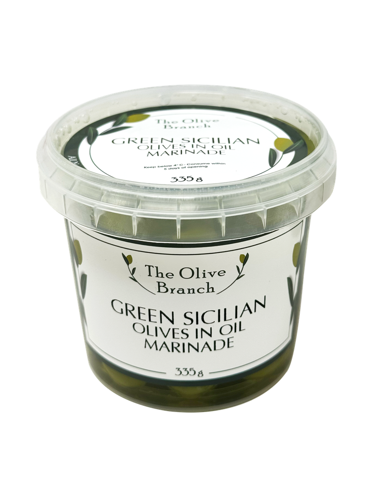 2505517 OB Green Sicilian olives in oil marinade 335g-ANGLE.webp