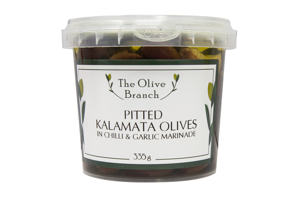 2507321 OB Pitted Kalamata Olives in Chilli & Garlic 335g.webp