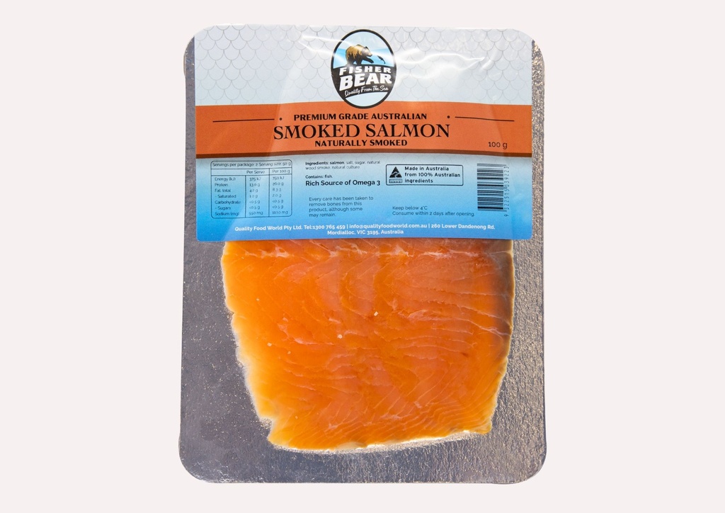 FB Premium Grade Australian Smoked Salmon Naturally Smoked 100G
