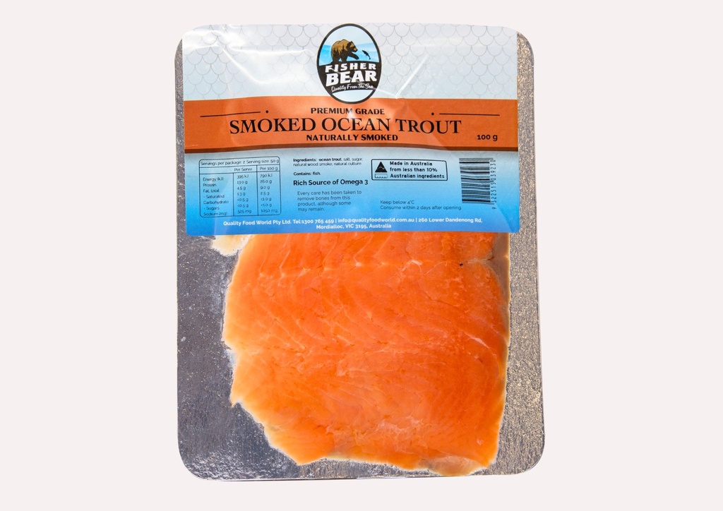 FB Premium Grade Smoked Ocean Trout Naturally Smoked 100G