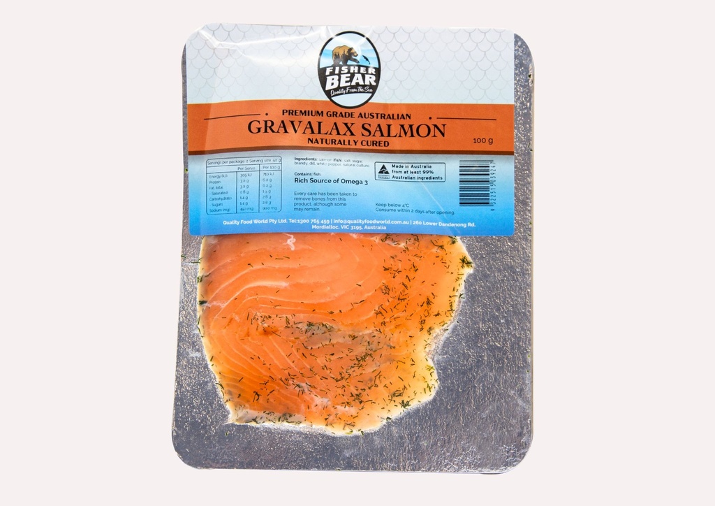 FB Premium Grade Australian Gravalax Salmon Naturally Cured 100G