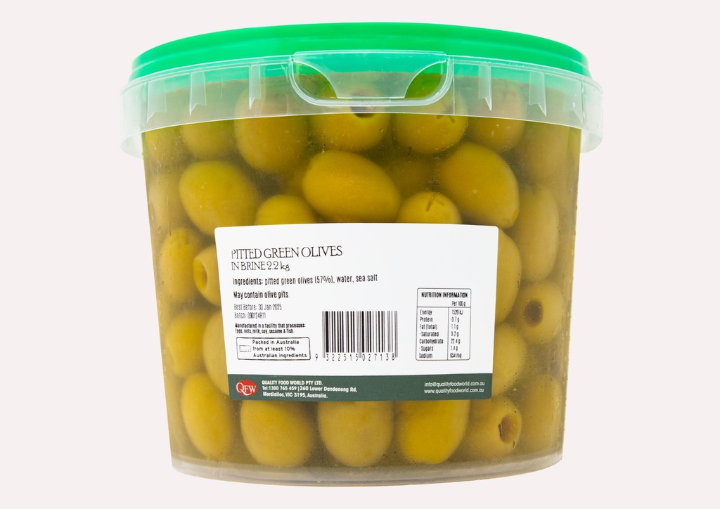 OB Pitted Green Olives/Brine 2.2Kg