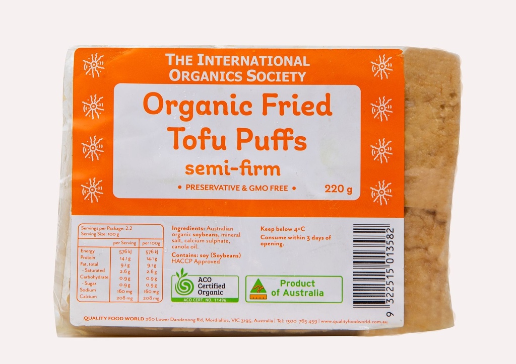 IOS Organic Fried Tofu Puffs 220G