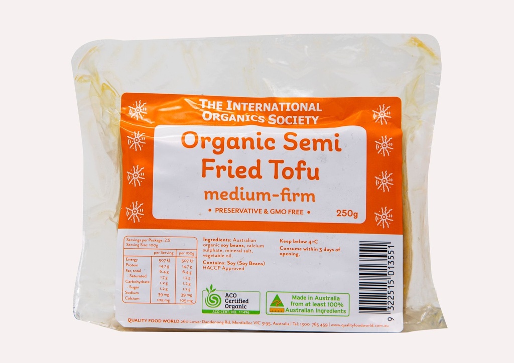 IOS Organic Semi Fried Tofu (Firm) 250G